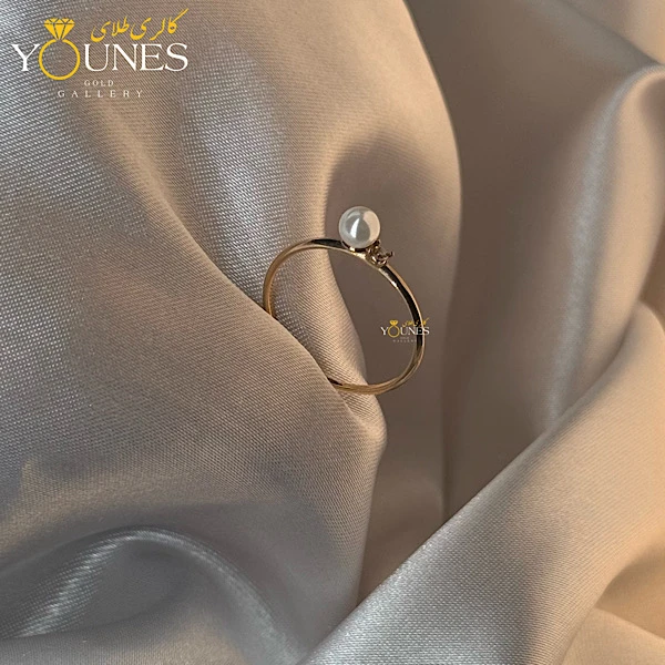 انگشتر مروارید دار طلا